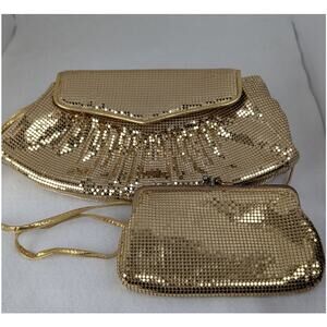 Vtge Whiting and Davis 2pc set convertible purse and money/makeup bag Purse EUC